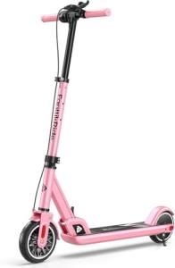 FanttikRide T9 Electric Scooter for Kids 4.3-5.6 ft, 7/10/12 MPH, LED Battery Level, Height Adjustable and Foldable, Electric Scooter for Kids, for Teenager, Up to 40 mins, Pink