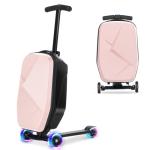Kids & Adults Ride-On Luggage Scooter - Light Pink