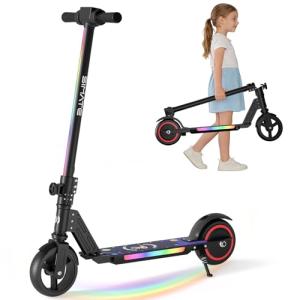 SIMATE Kids Electric Scooter with Colorful Lights