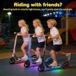 SIMATE Kids Electric Scooter with Colorful Lights