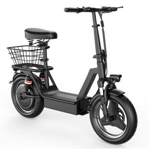 ASKGO Adult Electric Scooter with Seat and Basket