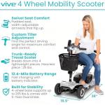 Vive 4-Wheel Electric Mobility Scooter for Adults