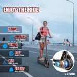 Electric Scooter Adults, Peak 500W, Max 19 Mph Speed, 19 Miles Long Range, 8.5 Inch Solid Tires, Portable Folding E-Scooter for Commuting with Dual Brakes, APP Control & Front & Rear Lights