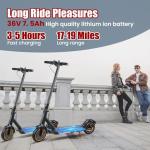 Electric Scooter Adults, Peak 500W, Max 19 Mph Speed, 19 Miles Long Range, 8.5 Inch Solid Tires, Portable Folding E-Scooter for Commuting with Dual Brakes, APP Control & Front & Rear Lights
