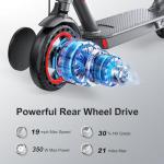 Roinside Adult Electric Scooter - 19 MPH, 21-Mile Range