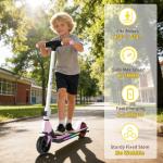 SIMATE Kids Electric Scooter with LED Lights