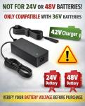 VHBW 42V Charger for 36V Electric Scooters