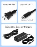 42V Charger for Ninebot & Lime-S Scooters