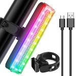LED Rainbow Bike Tail Light - USB-C Rechargeable
