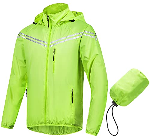 Yellow Waterproof Hooded Packable Electric Scooter Jacket