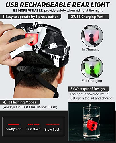 LAMONKE LED Bike Helmet, Detachable Goggles, Sun Visor