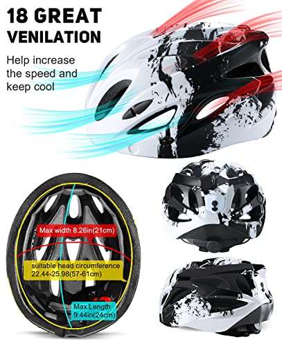 LAMONKE LED Bike Helmet, Detachable Goggles, Sun Visor