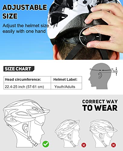 LAMONKE LED Bike Helmet, Detachable Goggles, Sun Visor