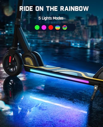 FanttikRide C9 Pro Electric Scooter for Kids, Rainbow-Lit
