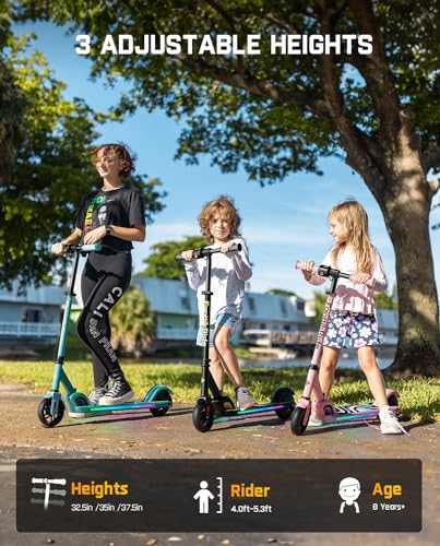 FanttikRide C9 Pro Electric Scooter for Kids, Rainbow-Lit