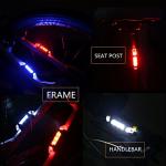 Outair Electric Scooter Light Set - 5 SMD LEDs, 4 Modes (White/Red/Blue)