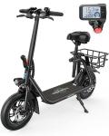 Foldable Electric Scooter with Seat, 450W Motor, 22 Mile Range