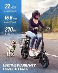 Foldable Electric Scooter with Seat, 450W Motor, 22 Mile Range