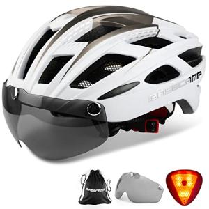 Basecamp Bike Helmet with Rear Light & Goggles