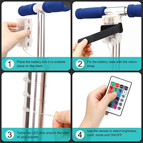 Waybelive LED Scooter Stem Light: 16 Colors, Waterproof