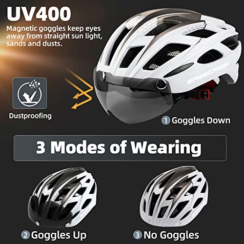 Basecamp Electric Scooter Helmet with Rear Light & Goggles