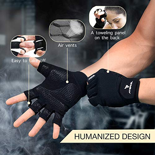Snug Fit Exercise Gloves for Weight Lifting, Cycling