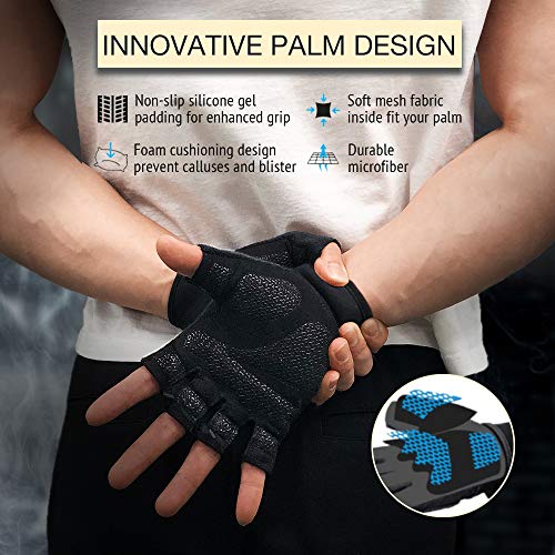 Snug Fit Exercise Gloves for Weight Lifting, Cycling