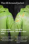 Yellow Waterproof Hooded Packable Electric Scooter Jacket