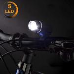 Bright 5 LED Headlight & 3 LED Taillight for Night Riding