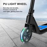 LINGTENG Electric Scooter for Kids Age of 6-9, Kick-Start Boost Scooter with Adjustable Speed and Height, Flash Wheel & Deck Lights