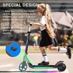 LINGTENG Electric Scooter for Kids Age of 6-9, Kick-Start Boost Scooter with Adjustable Speed and Height, Flash Wheel & Deck Lights