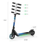 LINGTENG Electric Scooter for Kids Age of 6-9, Kick-Start Boost Scooter with Adjustable Speed and Height, Flash Wheel & Deck Lights
