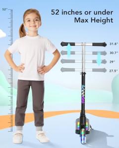 ANHAO Kids Electric Scooter with Flash Wheel, 110 lbs