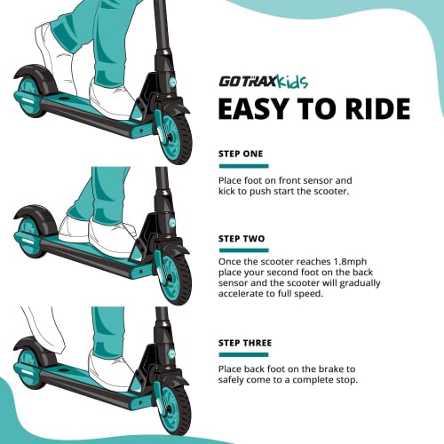 Gotrax GKS Lumios Electric Scooter: Kids 6-12, 6.25 Mi, 7.5 Mph