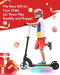 ANHAO Kids Electric Scooter with Flash Wheel, 110 lbs