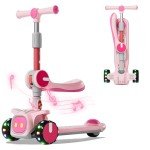 Kids' 3-Wheel Foldable Kick Scooter with Lights