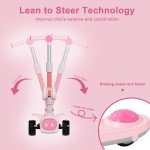 Kids' 3-Wheel Foldable Kick Scooter with Lights