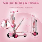 Kids' 3-Wheel Foldable Kick Scooter with Lights