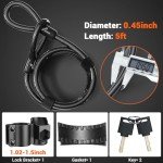 Sportneer Heavy Duty Bike U Lock with Cable