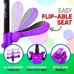 Hurtle Kids Kick Scooter with Foldable Seat - Purple