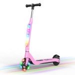 Kids Pink Electric Scooter with Adjustable Height
