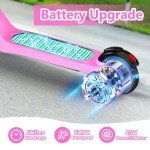 Kids Pink Electric Scooter with Adjustable Height
