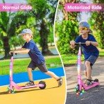 Kids Pink Electric Scooter with Adjustable Height
