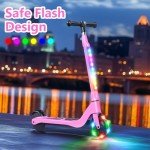 Kids Pink Electric Scooter with Adjustable Height