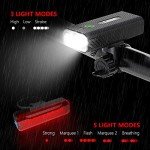 USB Rechargeable 1200 Lumens Front & Rear Bike Light