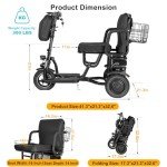 Lightweight Folding 3-Wheel Electric Scooter for Adults