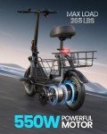 Foldable Electric Scooter with Seat for Adults