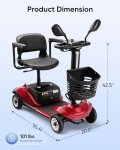 Foldable 4-Wheel Electric Scooter for Adults