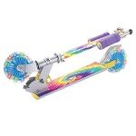 Ozbozz Tie Dye Folding Scooter with Light-Up Wheels