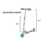 Ozbozz Tie Dye Folding Scooter with Light-Up Wheels